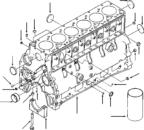 Схема запчастей Komatsu PC220LC-6LC - БЛОК ЦИЛИНДРОВ ДВИГАТЕЛЬ