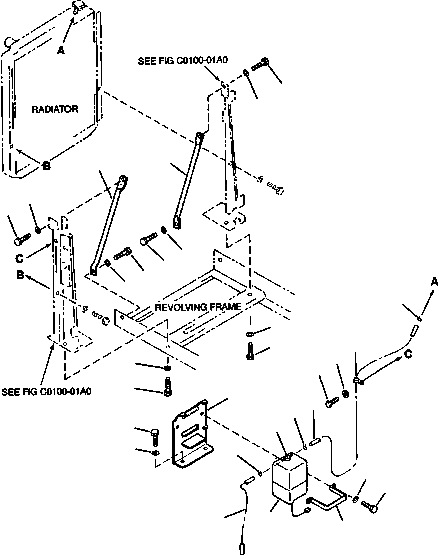 Схема запчастей Komatsu PC220LC-6LC - FIG NO. C-A КРЕПЛЕНИЕ РАДИАТОРА СИСТЕМА ОХЛАЖДЕНИЯ
