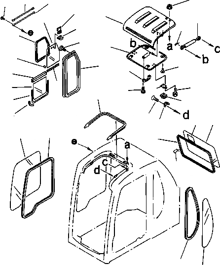 Схема запчастей Komatsu PC220LC-6LC - FIG NO. K-A КАБИНА ОКНАS И КРЫША ВЕНТИЛЯТОРILATION КАБИНА ОПЕРАТОРА И СИСТЕМА УПРАВЛЕНИЯ