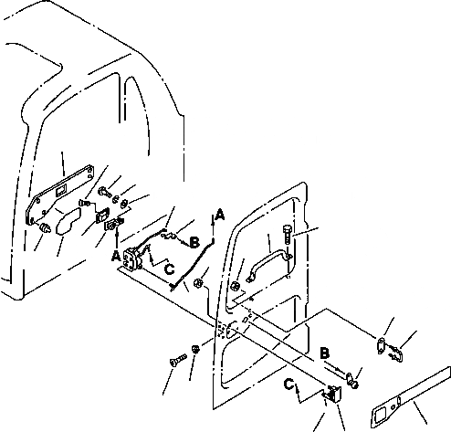 Схема запчастей Komatsu PC220LC-6LC - FIG NO. K-7 КАБИНА (ЗАМОК ДВЕРИ) КАБИНА ОПЕРАТОРА И СИСТЕМА УПРАВЛЕНИЯ