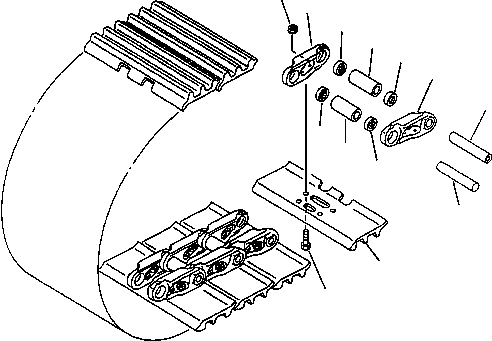 Схема запчастей Komatsu PC220LC-6LC - FIG NO. R- ГУСЕНИЦЫ - ТРОЙНОЙ ГРУНТОЗАЦЕП. С ОТВЕРСТИЯМИ ХОДОВАЯ (ГУСЕНИЦЫ ТИП MACHINE)