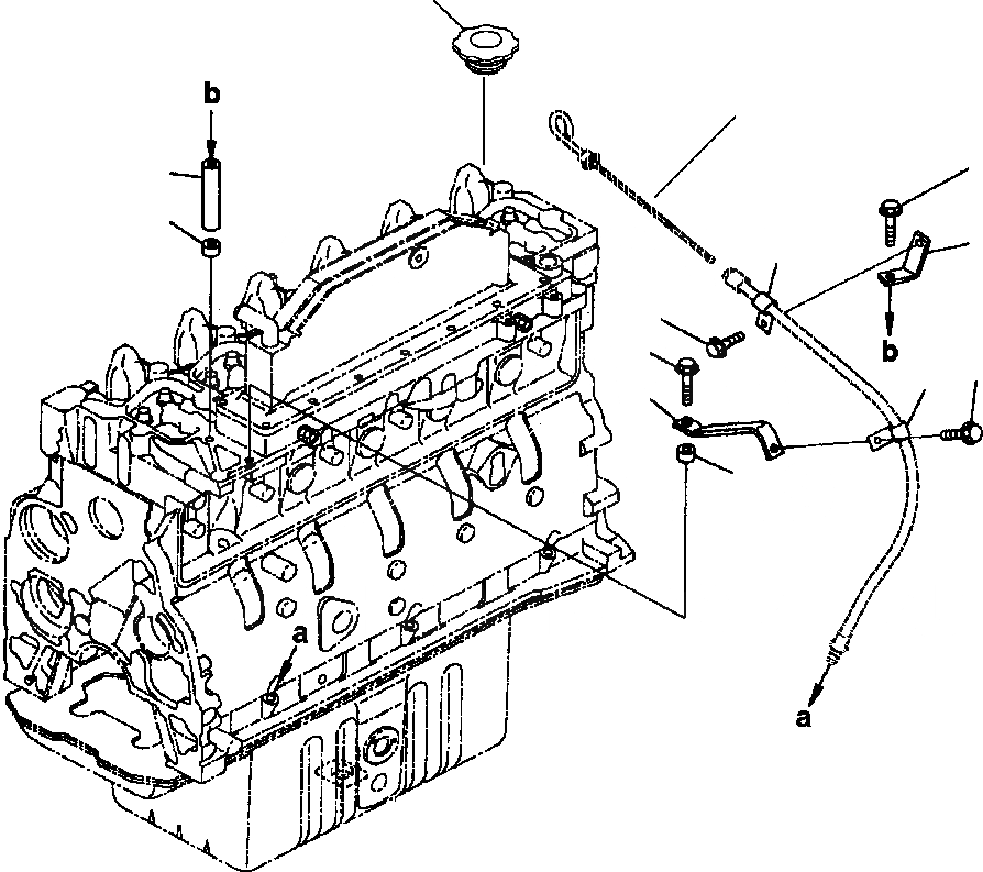 Схема запчастей Komatsu PC220LC-6LE - FIG NO. B7-A МАСЛЯНЫЙ ЩУП КОРПУС КОМПОНЕНТЫ ДВИГАТЕЛЯ