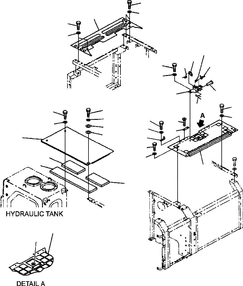 Схема запчастей Komatsu PC220LC-6LE - FIG NO. M-A КРЫШКАВЕРХН. КАБИНА ЧАСТИ КОРПУСА