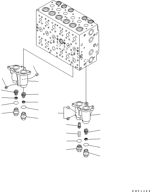 Схема запчастей Komatsu PC220LC-7L - ОСНОВН. КЛАПАН (СЕКЦ. КОРПУСS) ( ИЛИ АКТУАТОР) (/) ГИДРАВЛИКА