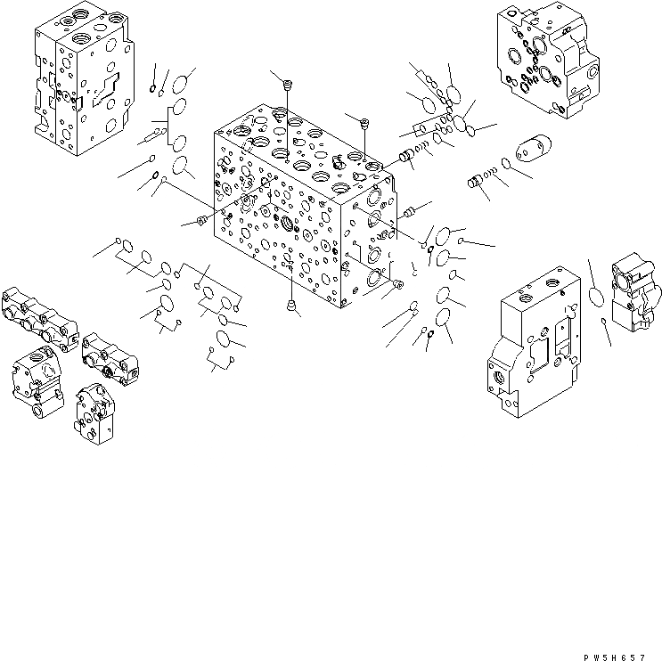 Схема запчастей Komatsu PC220LC-7L - ОСНОВН. КЛАПАН (БЛОК О-КОЛЬЦО) ( АКТУАТОР) ГИДРАВЛИКА