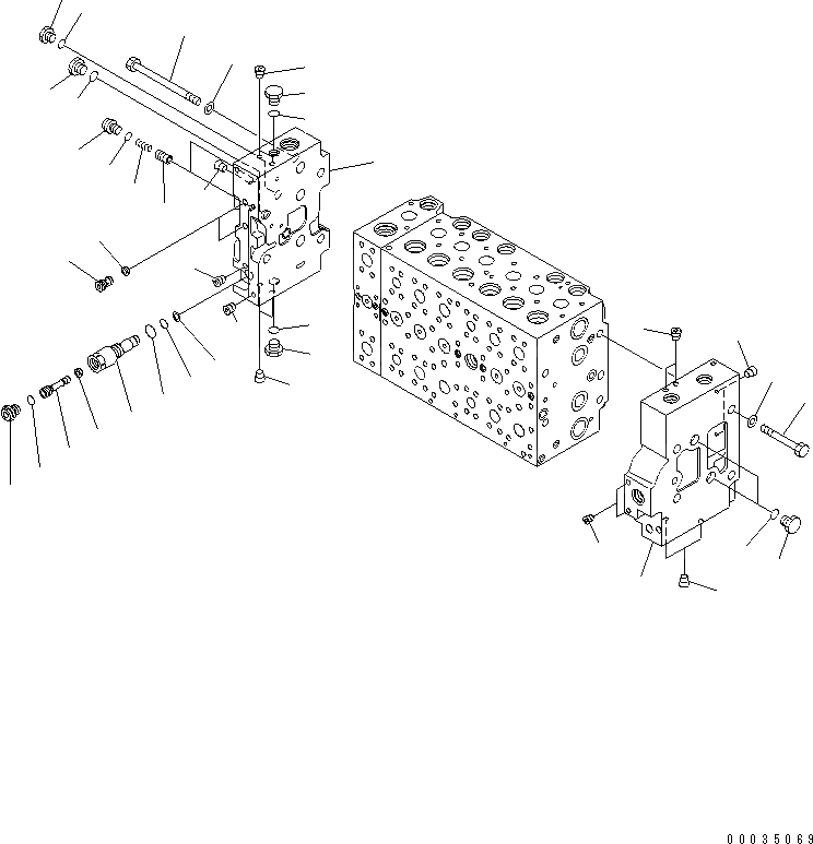 Схема запчастей Komatsu PC220LC-7L - ОСНОВН. КЛАПАН (END COVER) ( АКТУАТОР) ГИДРАВЛИКА