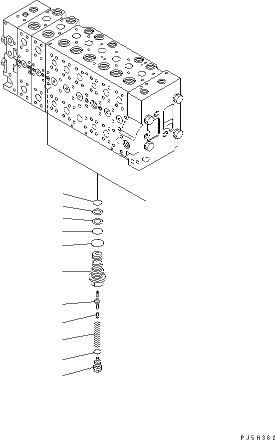 Схема запчастей Komatsu PC220LC-7L - ОСНОВН. КЛАПАН (UNПОГРУЗ. КЛАПАН ASSEMBLY) ( АКТУАТОР) ГИДРАВЛИКА