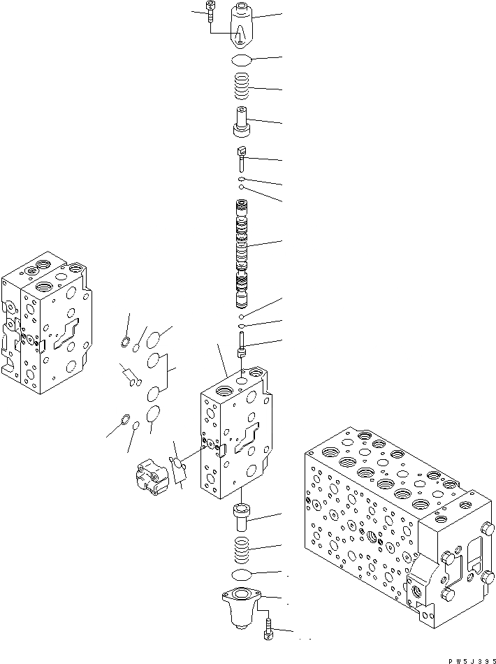 Схема запчастей Komatsu PC220LC-7L - ОСНОВН. КЛАПАН (8TH СЕКЦ. - SERVICE) ( АКТУАТОР) ГИДРАВЛИКА