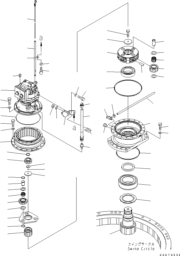 Схема запчастей Komatsu PC220LC-7L - МЕХАНИЗМ ПОВОРОТА ПОВОРОТН. КРУГ И КОМПОНЕНТЫ