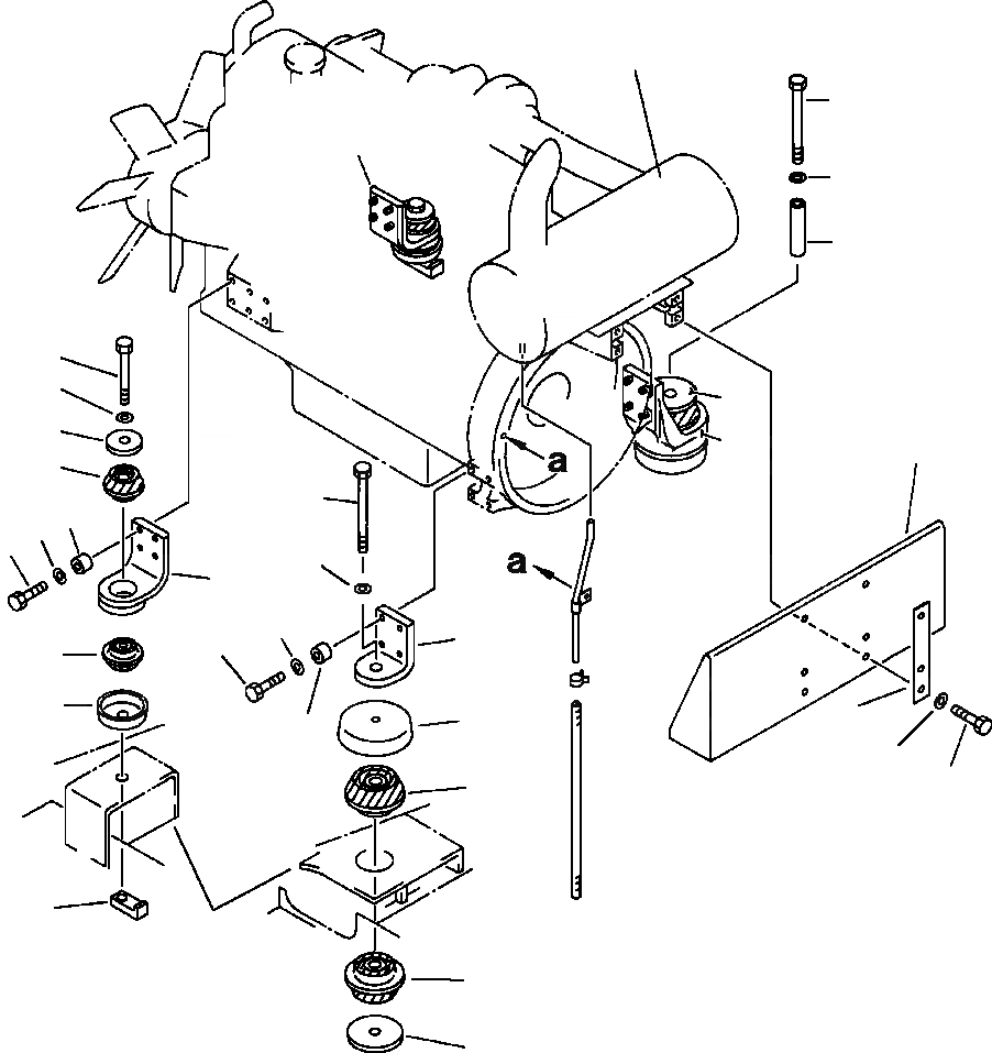 Схема запчастей Komatsu PC220LC-5 - КРЕПЛЕНИЕ ДВИГАТЕЛЯ КОМПОНЕНТЫ ДВИГАТЕЛЯ