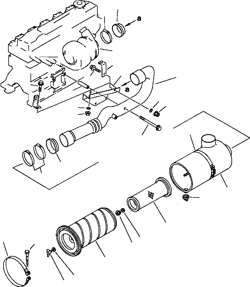 Схема запчастей Komatsu PC220LC-5 - ВОЗДУХООЧИСТИТЕЛЬ И ТРУБЫ КОМПОНЕНТЫ ДВИГАТЕЛЯ