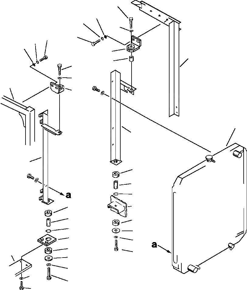 Схема запчастей Komatsu PC220LC-5 - КРЕПЛЕНИЕ РАДИАТОРА КОМПОНЕНТЫ ДВИГАТЕЛЯ