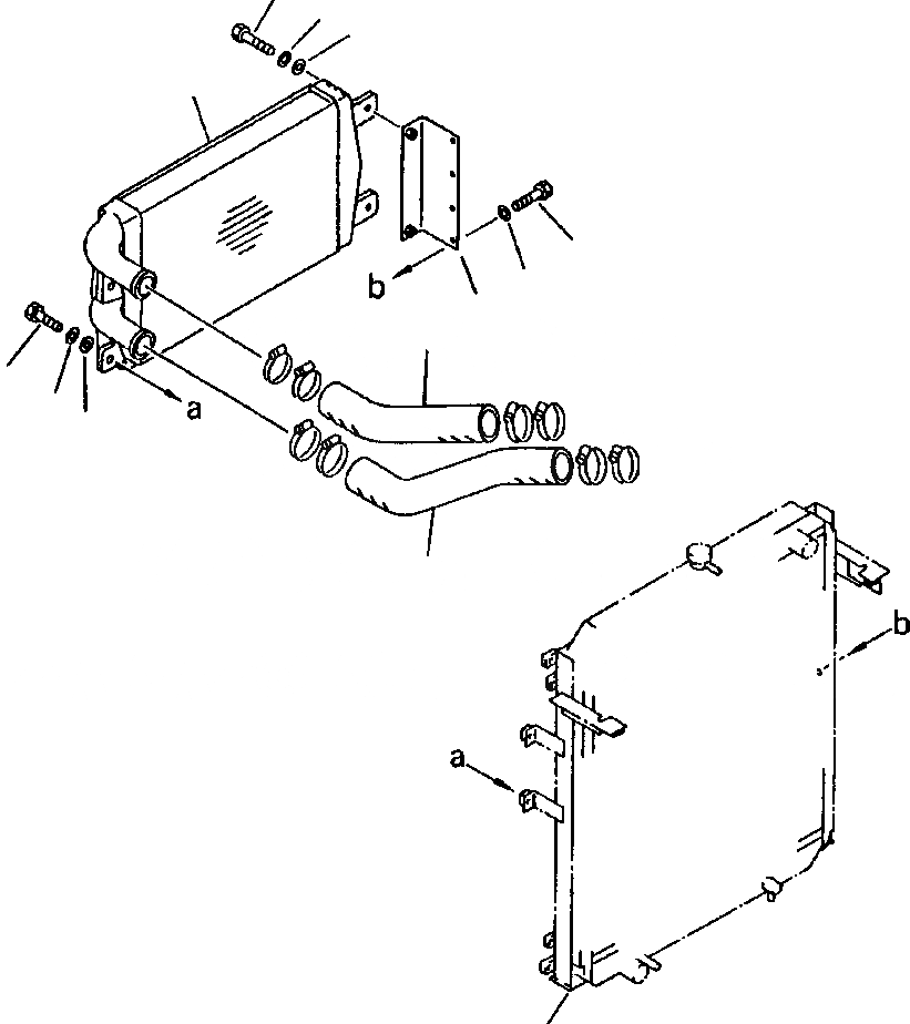 Схема запчастей Komatsu PC220LC-5 - ПОСЛЕОХЛАДИТЕЛЬ КРЕПЛЕНИЕ КОМПОНЕНТЫ ДВИГАТЕЛЯ