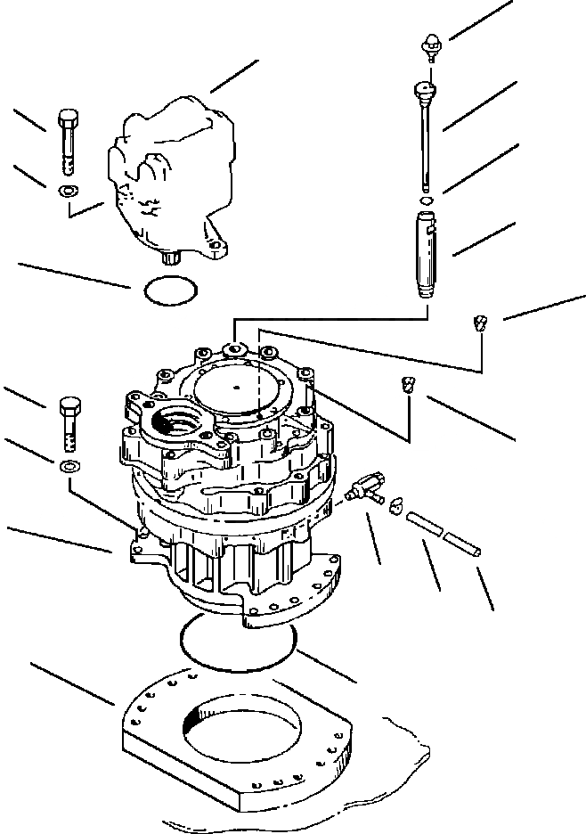 Схема запчастей Komatsu PC220LC-5 - МЕХАНИЗМ ПОВОРОТА КРЕПЛЕНИЕ МЕХ-М ОТБОРА МОЩНОСТИ И ПОВОРОТН.