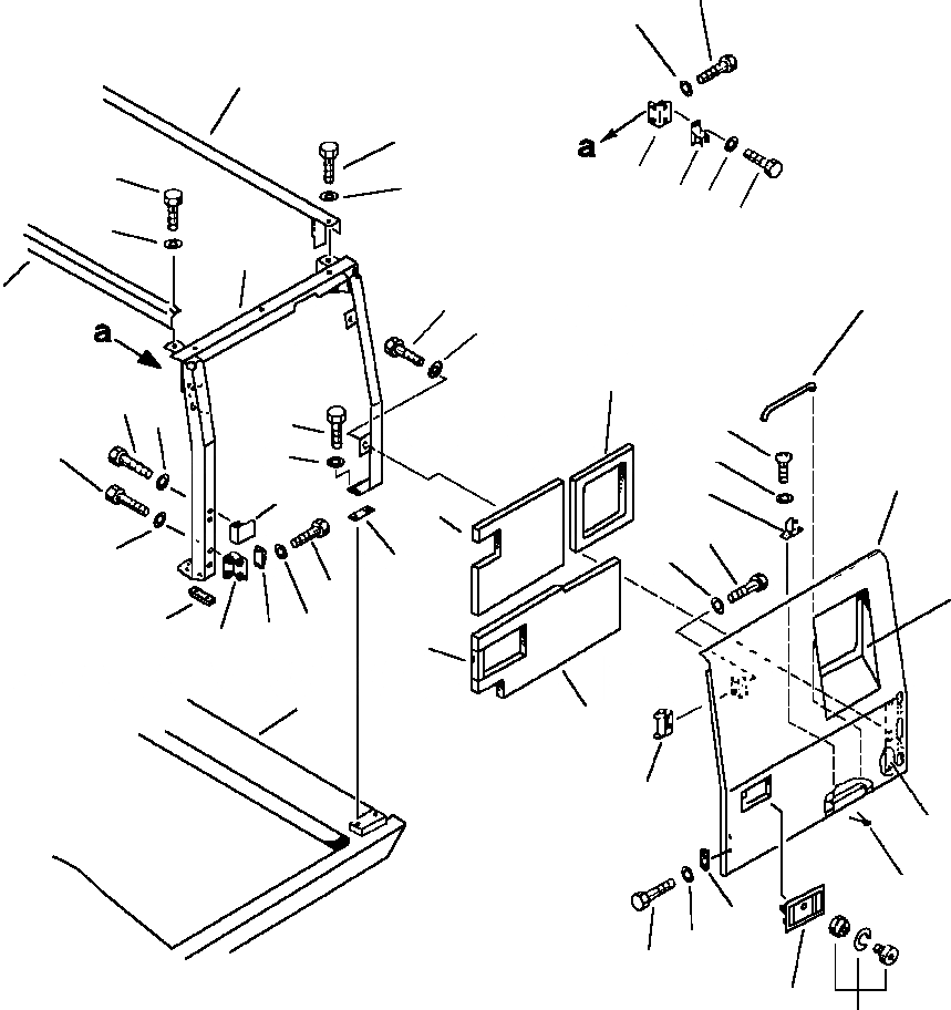 Схема запчастей Komatsu PC220LC-5 - ЛЕВ.  ДВЕРЬ ЧАСТИ КОРПУСА