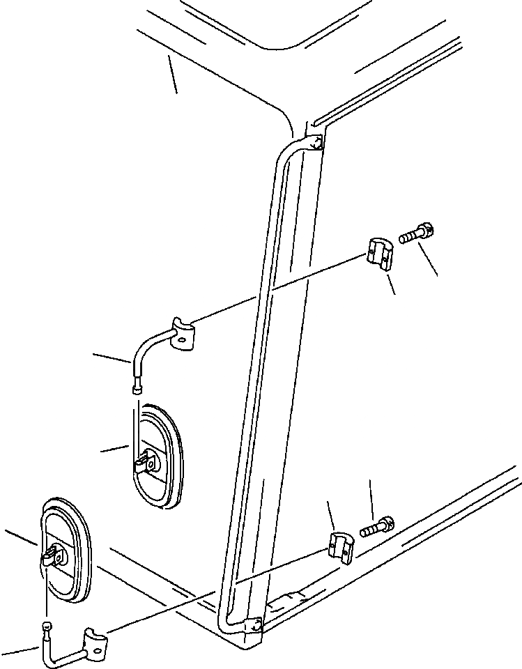 Схема запчастей Komatsu PC220LC-5 - ЛЕВ. ЗАДН. VIEW MIRROR ЧАСТИ КОРПУСА