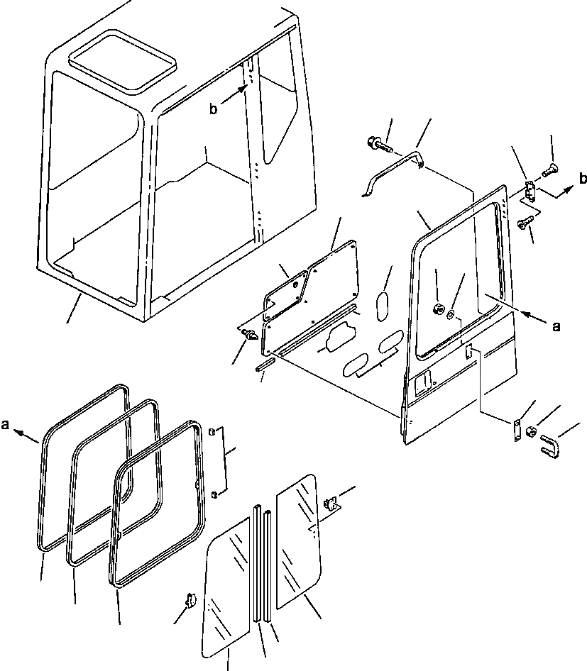 Схема запчастей Komatsu PC220LC-5 - КАБИНА ASSEMBLY КАБИНА ДВЕРЬ ASSEMBLY ЧАСТИ КОРПУСА