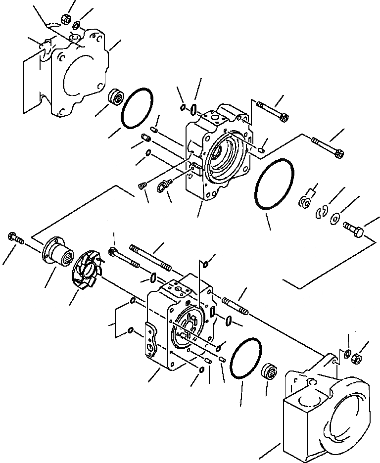 Схема запчастей Komatsu PC220LC-5 - ГИДР. НАСОС. ASSEMBLY ОСНОВН. НАСОС ASSEMBLY - ЦЕНТР. SECTION УПРАВЛ-Е РАБОЧИМ ОБОРУДОВАНИЕМ