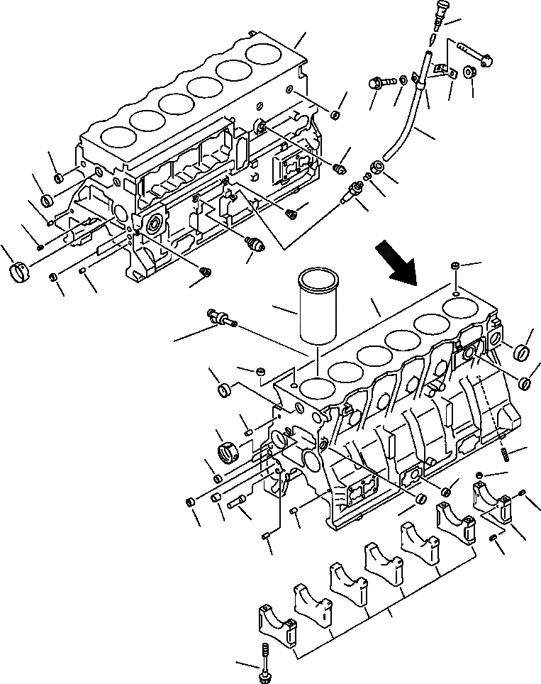 Схема запчастей Komatsu PC220LC-5 - БЛОК ЦИЛИНДРОВ БЛОК ЦИЛИНДРОВ