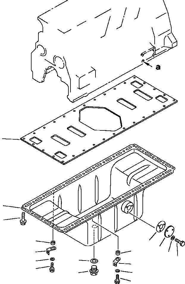 Схема запчастей Komatsu PC220LC-5 - МАСЛЯНЫЙ ПОДДОН БЛОК ЦИЛИНДРОВ