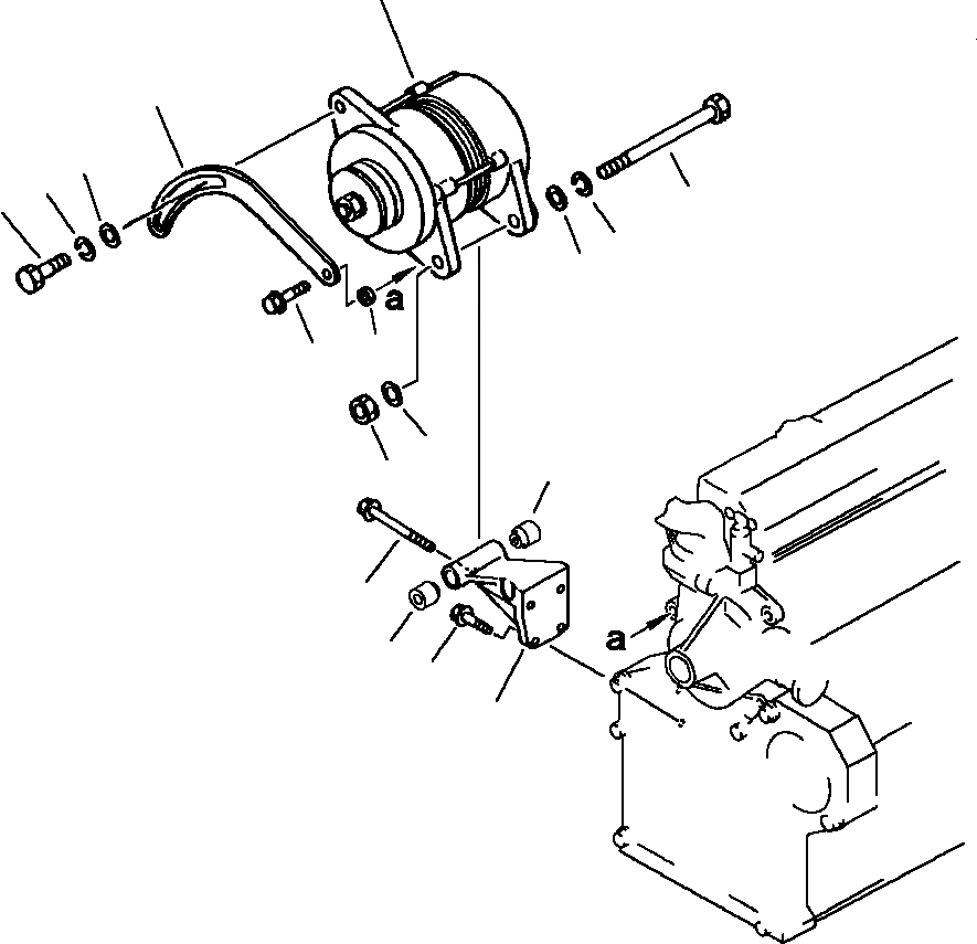 Схема запчастей Komatsu PC220LC-5 - КРЕПЛЕНИЕ ГЕНЕРАТОРА БЕСЩЕТОЧН. ТИП БЕЗ COVER ЭЛЕКТРИКА