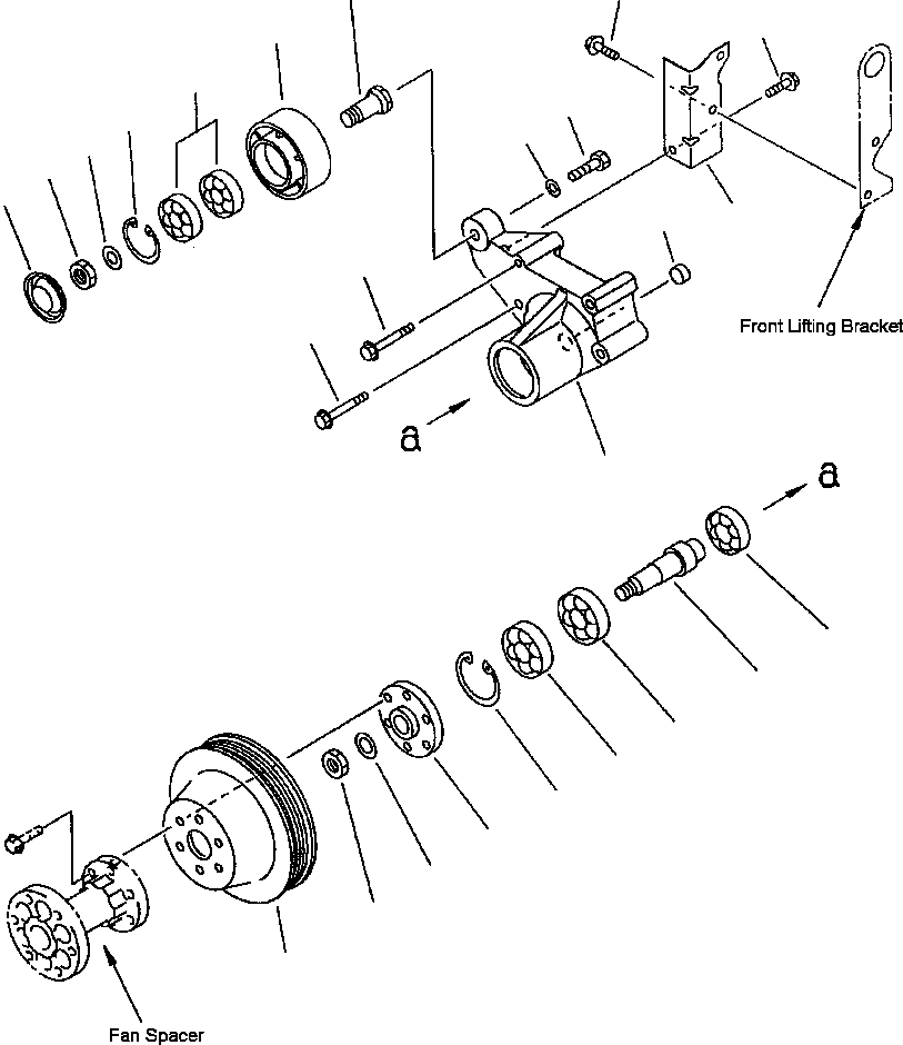 Схема запчастей Komatsu PC220LC-6L - FIG NO. A-AA ПРИВОД ВЕНТИЛЯТОРА ДВИГАТЕЛЬ - SAD9L-