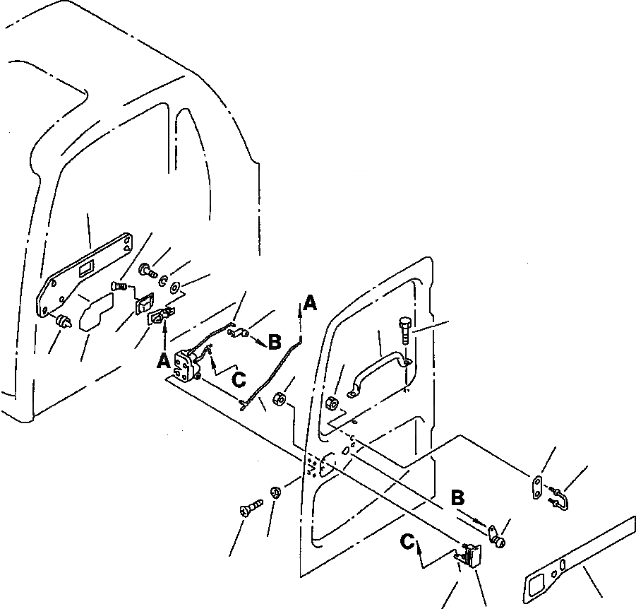 Схема запчастей Komatsu PC220LC-6L - FIG NO. K-7 КАБИНА (ЗАМОК ДВЕРИ) КАБИНА ОПЕРАТОРА И СИСТЕМА УПРАВЛЕНИЯ
