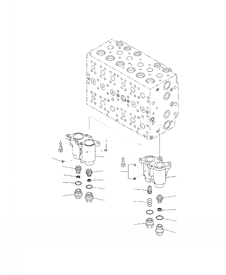 Схема запчастей Komatsu PC220LC-8 - H-A ОСНОВН. УПРАВЛЯЮЩ. КЛАПАН СЕКЦ. КОРПУСS (/) ГИДРАВЛИКА