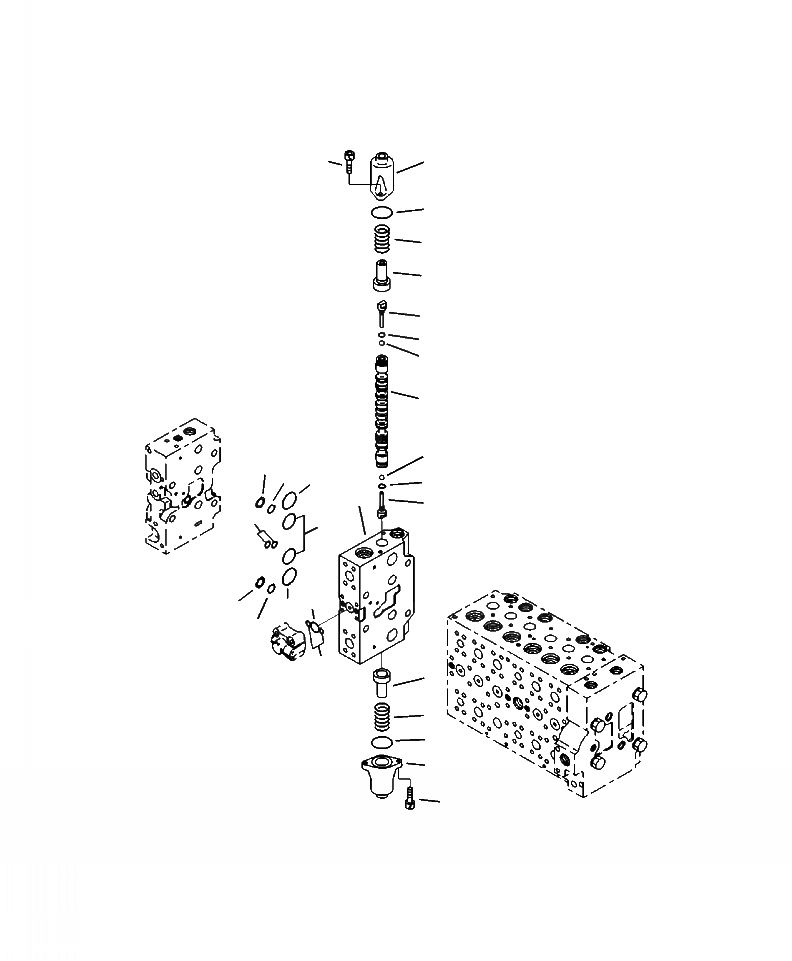 Схема запчастей Komatsu PC220LC-8 - H-8A ОСНОВН. УПРАВЛЯЮЩ. КЛАПАН СЕРВИСНЫЙ КЛАПАН ГИДРАВЛИКА