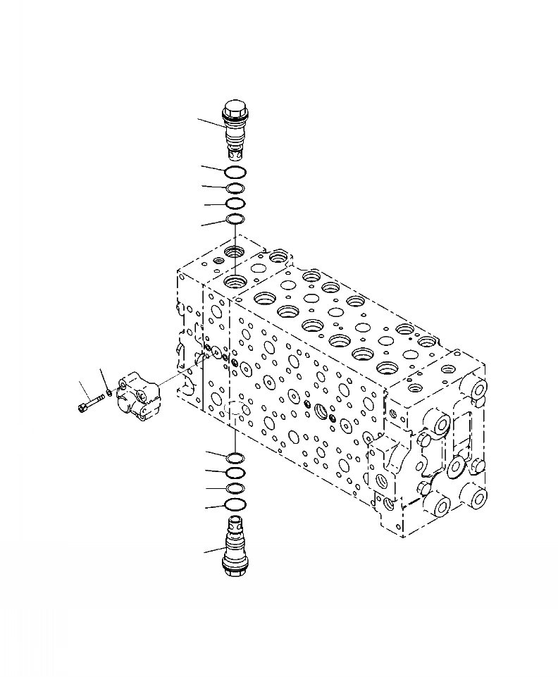 Схема запчастей Komatsu PC220LC-8 - H-8A ОСНОВН. УПРАВЛЯЮЩ. КЛАПАН СЕРВИСНЫЙ КЛАПАН (PRESSURE COMPENSATING КЛАПАН) ГИДРАВЛИКА