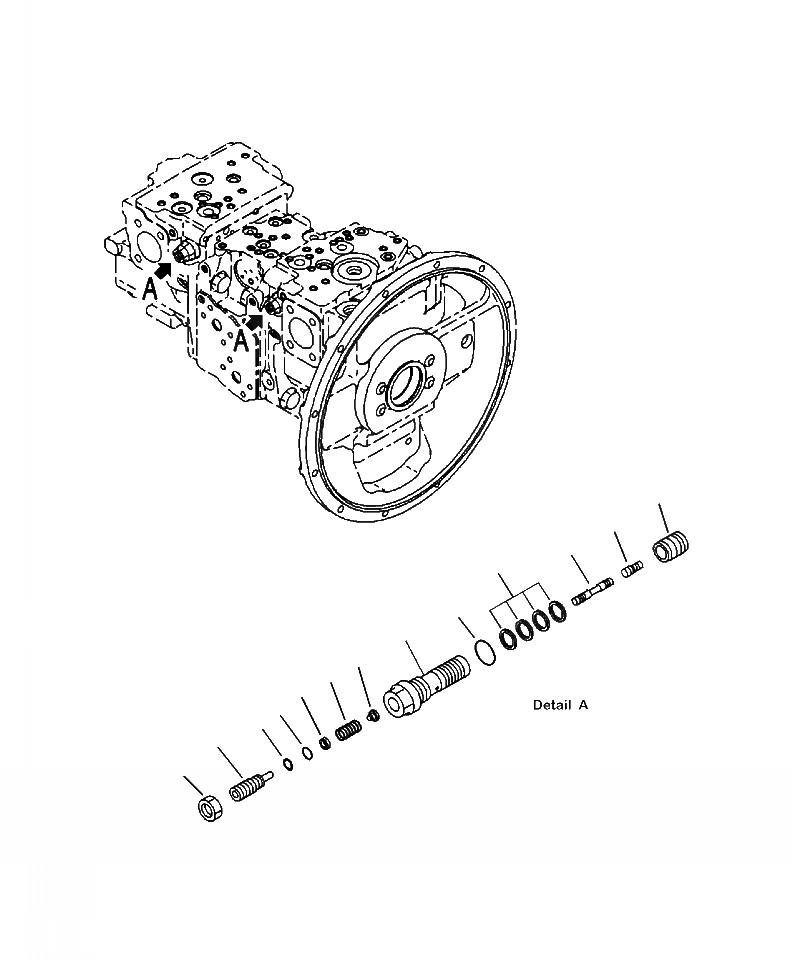 Схема запчастей Komatsu PC220LC-8 - H-A ОСНОВН. НАСОС LS КЛАПАН (заводской номер A88-A89 ) ГИДРАВЛИКА