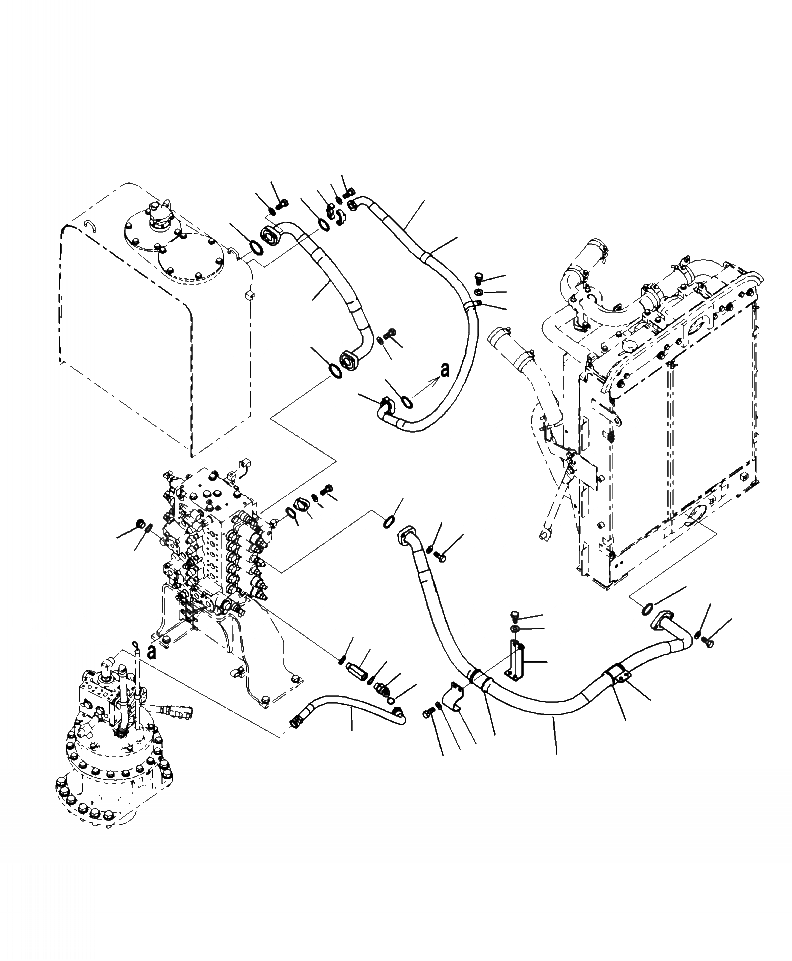 Схема запчастей Komatsu PC220LC-8 - H-A ГИДРОЛИНИЯ МАСЛООХЛАДИТЕЛЬ ВОЗВРАТ. ЛИНИЯ ГИДРАВЛИКА