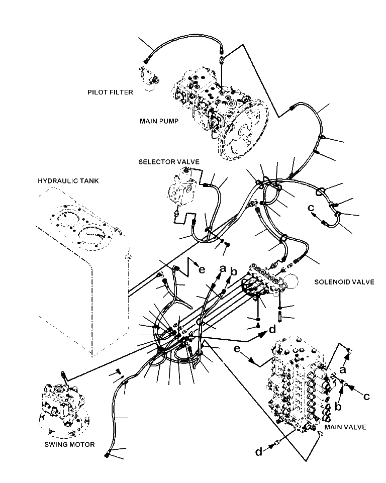 Схема запчастей Komatsu PC220LC-8 - H8-A ГИДРОЛИНИЯ СОЛЕНОИДНЫЙ КЛАПАН ПАТРУБКИ С АКТУАТОРS ГИДРАВЛИКА