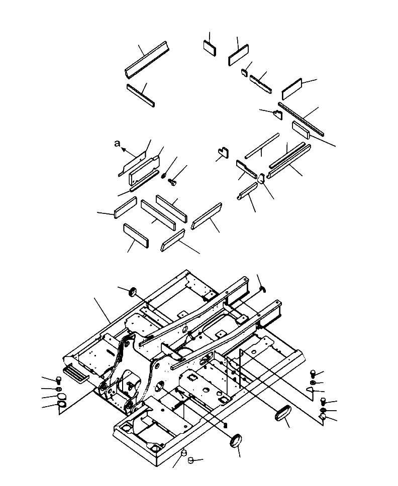 Схема запчастей Komatsu PC220LC-8 - J-A ОСНОВНАЯ РАМА ЩИТКИ И УПЛОТНЕНИЯ (заводской номер A88-A8899 ) ОСНОВНАЯ РАМА И ЕЕ ЧАСТИ