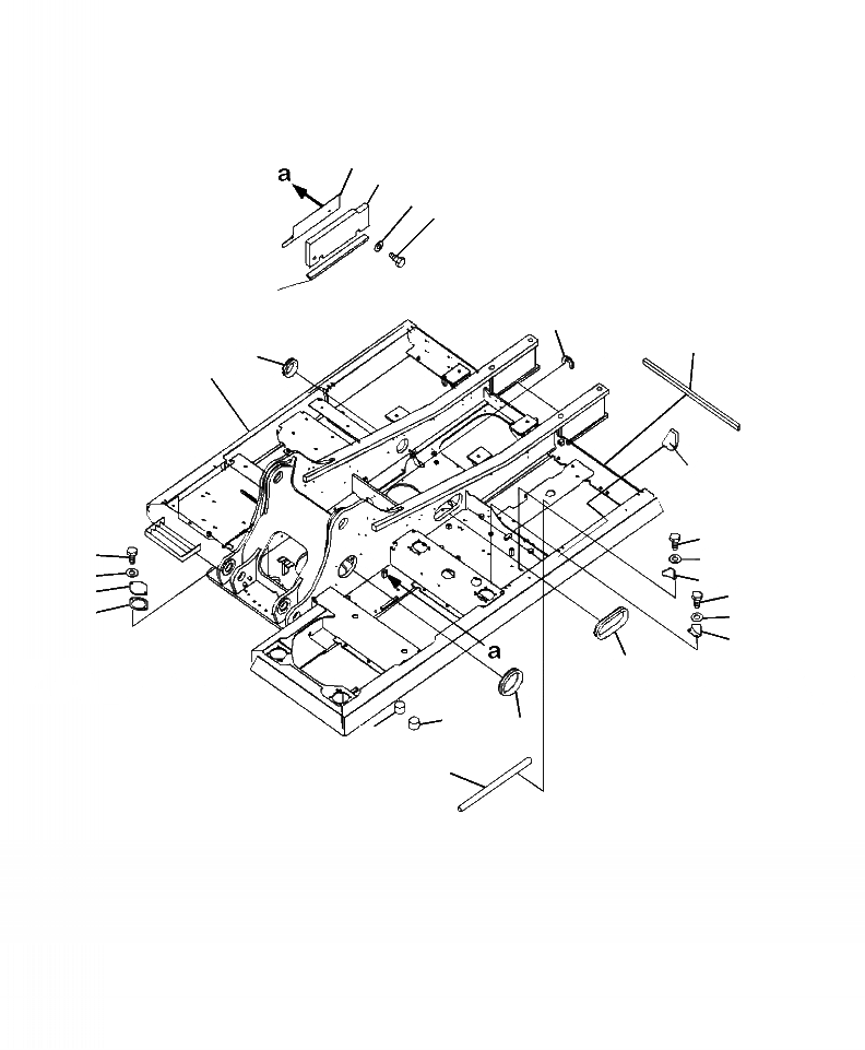 Схема запчастей Komatsu PC220LC-8 - J-AA ОСНОВНАЯ РАМА ЩИТКИ И УПЛОТНЕНИЯ (заводской номер A88- UP) ОСНОВНАЯ РАМА И ЕЕ ЧАСТИ
