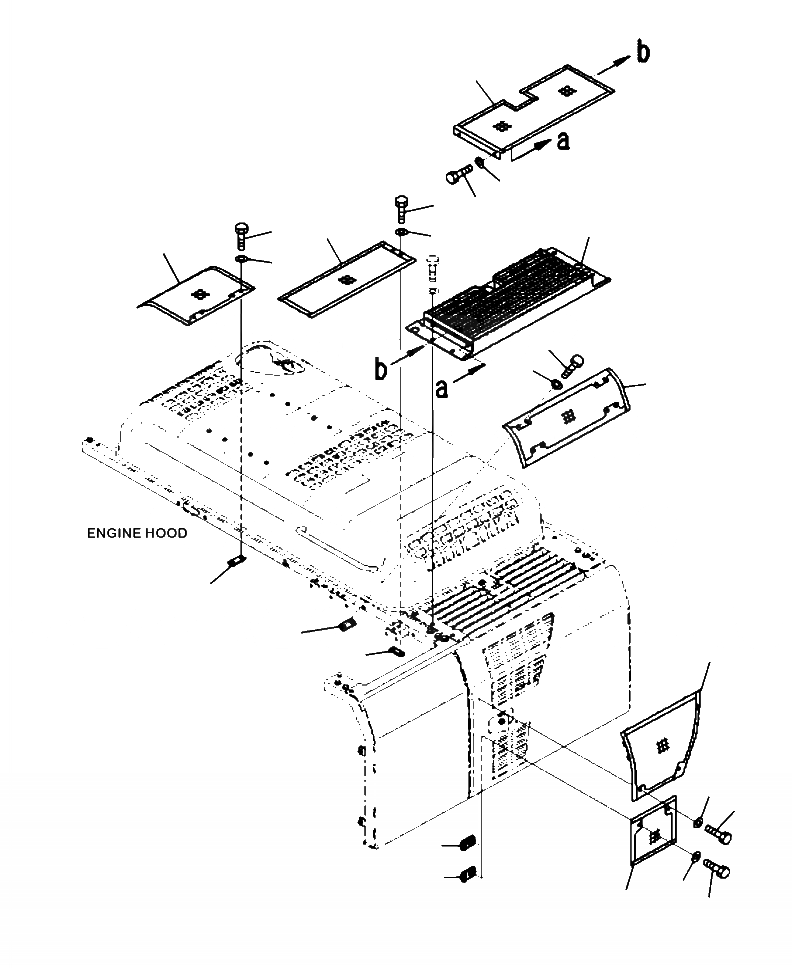 Схема запчастей Komatsu PC220LC-8 - M-A КАПОТ NET ЧАСТИ КОРПУСА
