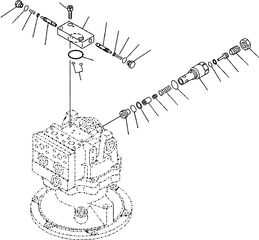 Схема запчастей Komatsu PC220LC-8 - N-A МОТОР ПОВОРОТА РАЗГРУЗ. КЛАПАН ПОВОРОТН. КРУГ И КОМПОНЕНТЫ