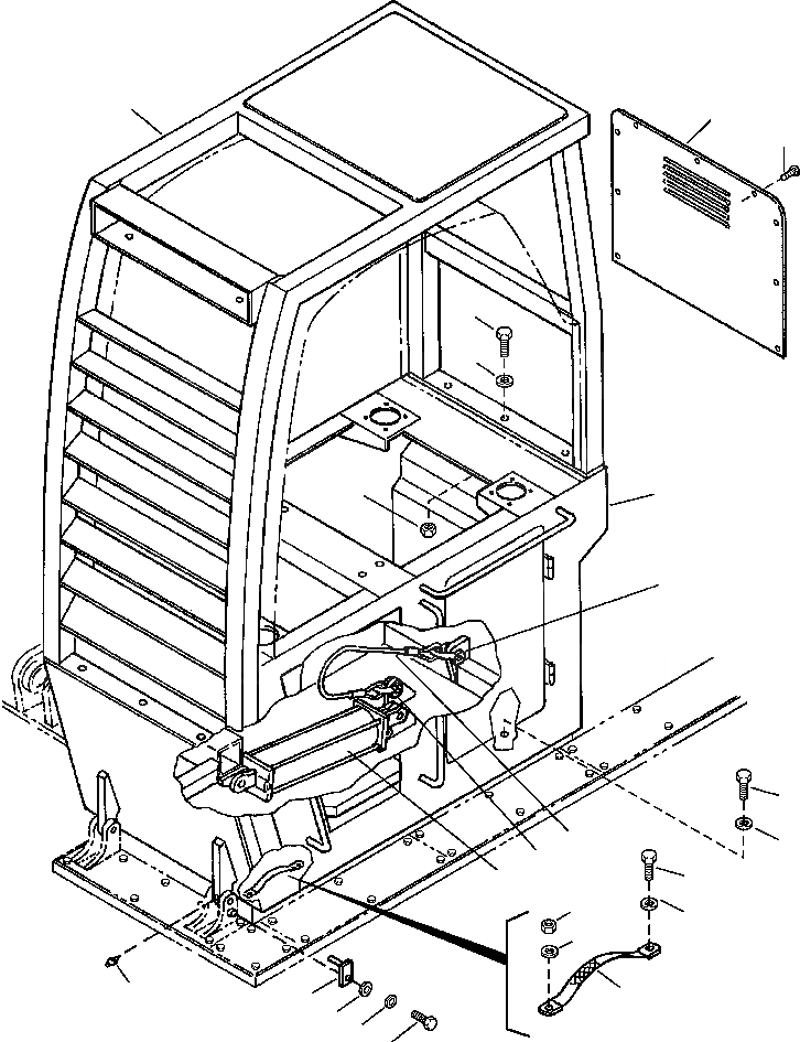 Схема запчастей Komatsu PC220LL-6 - FIG. J-A ОСНОВНАЯ РАМА С WALKWAY - RISER БЛОК ОСНОВНАЯ РАМА И ЕЕ ЧАСТИ