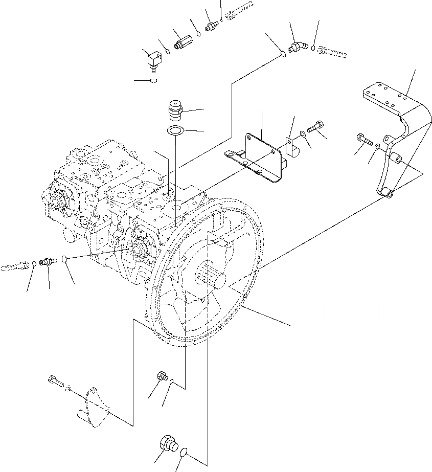 Схема запчастей Komatsu PC220LL-7L - FIG. H-A ОСНОВН. НАСОС - ШЛАНГИ СОЕДИН-ЕS С ПРОХОДНЫМ ФИЛЬТРОМ ГИДРАВЛИКА