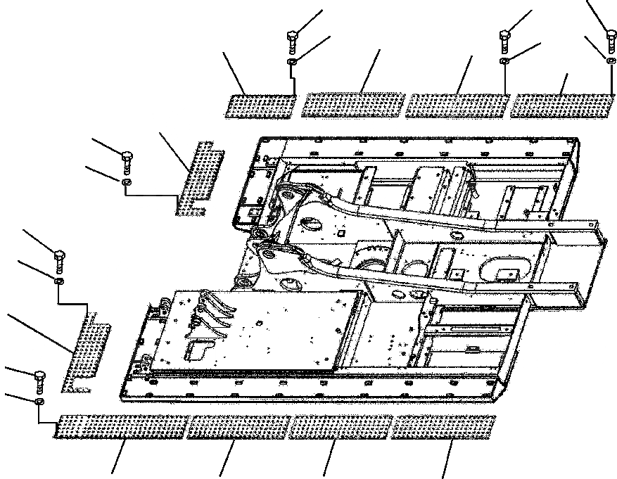 Схема запчастей Komatsu PC220LL-7L - FIG. J-A ОСНОВНАЯ РАМА - WALKWAY NON-SKID ПЛАСТИНЫ ОСНОВНАЯ РАМА И ЕЕ ЧАСТИ