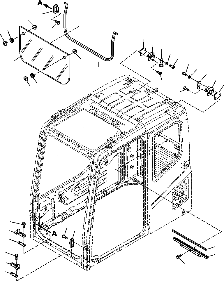 Схема запчастей Komatsu PC220LL-7L - FIG. K-B КАБИНА - ПЕРЕДН. НИЖН. ОКНА КАБИНА ОПЕРАТОРА И СИСТЕМА УПРАВЛЕНИЯ