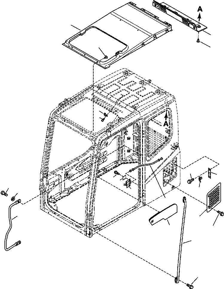 Схема запчастей Komatsu PC220LL-7L - FIG. K-B КАБИНА - АКСЕССУАРЫ КАБИНА ОПЕРАТОРА И СИСТЕМА УПРАВЛЕНИЯ