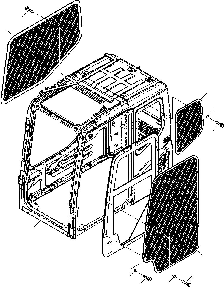 Схема запчастей Komatsu PC220LL-7L - FIG. K-A КАБИНА - ДВЕРЬ И LH ЗАДН. ОКНА ЧАСТИ КОРПУСАS (OREGON OSHA) КАБИНА ОПЕРАТОРА И СИСТЕМА УПРАВЛЕНИЯ