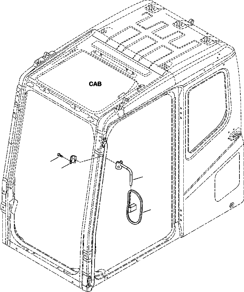 Схема запчастей Komatsu PC220LL-7L - FIG. M-A ЗЕРКАЛА ЗАДН. ВИДА- ЛЕВ. ЧАСТИ КОРПУСА