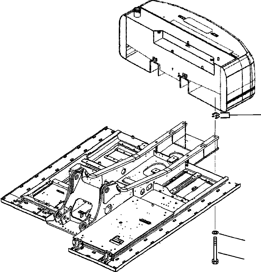 Схема запчастей Komatsu PC220LL-7L - FIG. M-B ПРОТИВОВЕС - ДОПОЛН. ТОПЛИВН. БАК. - КРЕПЛЕНИЕ ЧАСТИ КОРПУСА