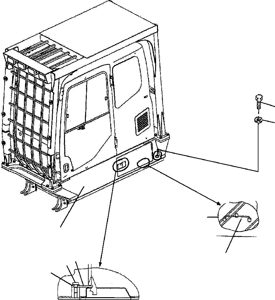 Схема запчастей Komatsu PC220LL-7L - FIG. M8-A КАБИНА - RISER INCH ЧАСТИ КОРПУСА