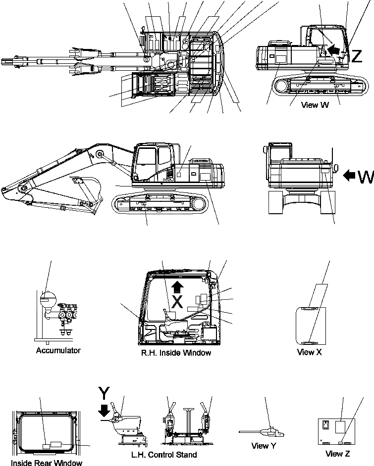 Схема запчастей Komatsu PC220LL-7L - FIG. U-A ТАБЛИЧКИ МАРКИРОВКА