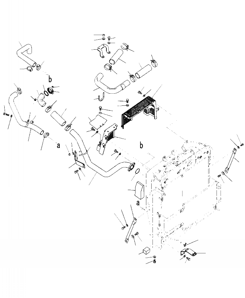 Схема запчастей Komatsu PC220LL-8 - C-A СИСТЕМА ТРУБ РАДИАТОРА СИСТЕМА ОХЛАЖДЕНИЯ