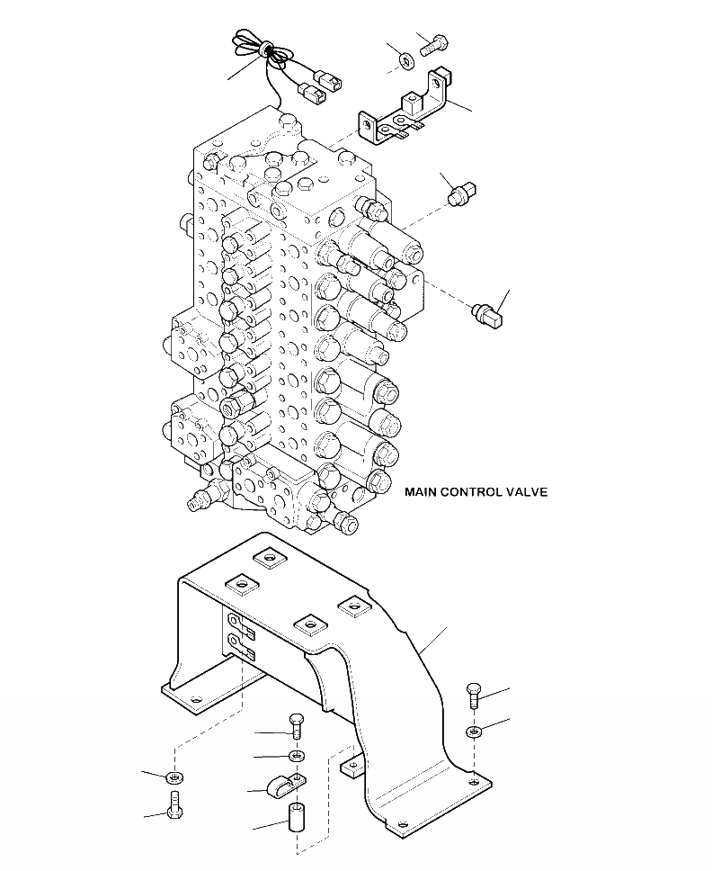 Схема запчастей Komatsu PC220LL-8 - H-A ОСНОВН. КРЕПЛЕНИЕ КОНТРОЛЬНОГО КЛАПАНА КОРПУС ГИДРАВЛИКА
