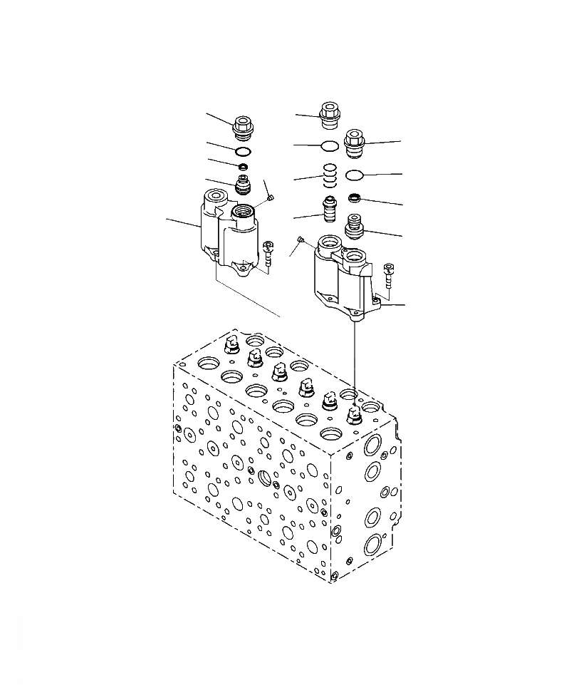 Схема запчастей Komatsu PC220LL-8 - H-A ОСНОВН. УПРАВЛЯЮЩ. КЛАПАН СЕКЦ. КОРПУСS (/) ГИДРАВЛИКА